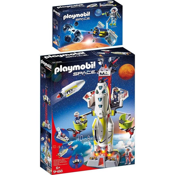 Playmobil® Spielbausteine 9488 9490 Space 2er Set Mars-Rakete + Meteoroiden-Zerstörer