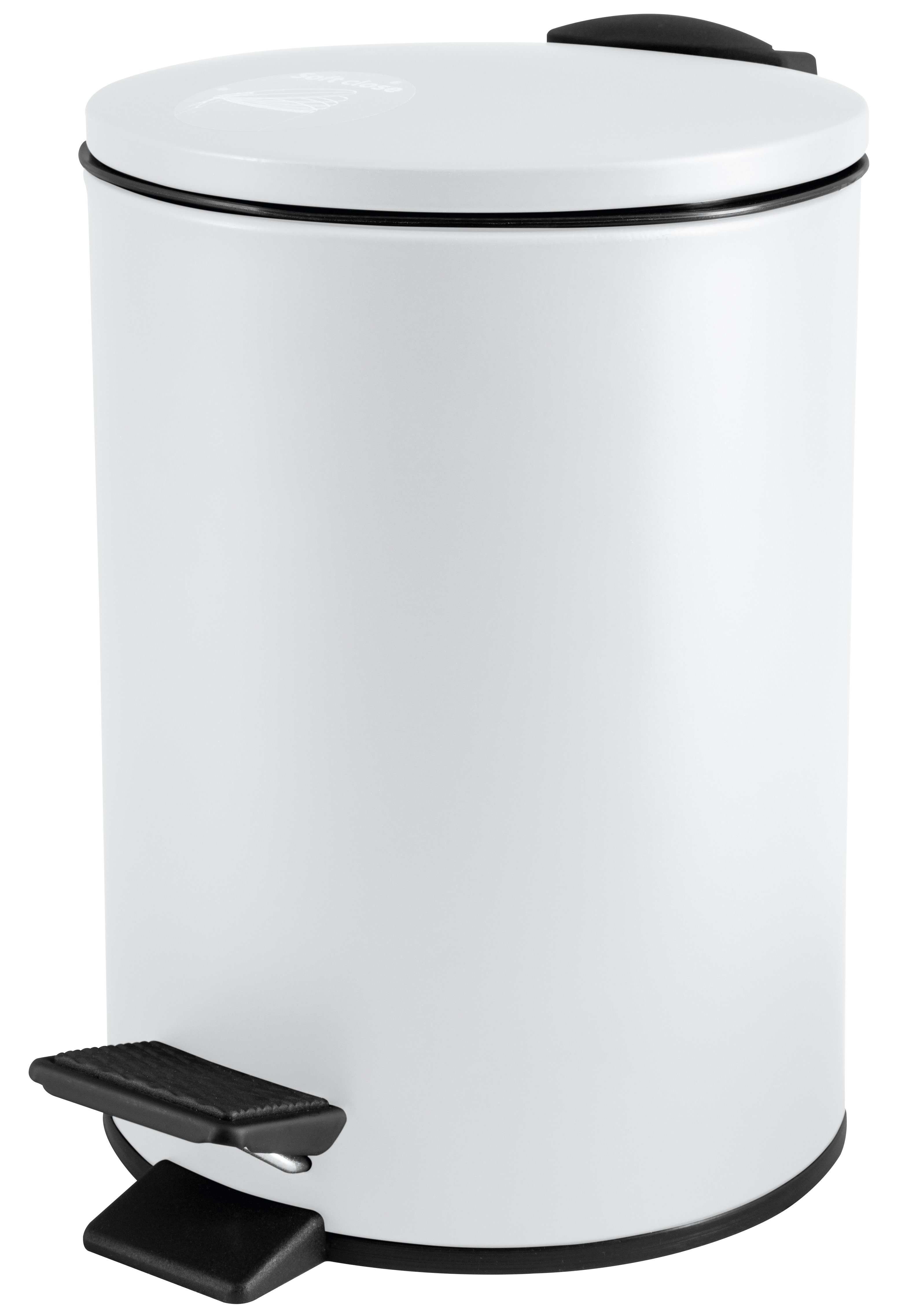 spirella Kosmetikeimer ADELAR, Treteimer mit Softclose-Absenkautomatik, herausnehmbarem Inneneimer, Anti-Fingerprint-Beschichtung, matt Finish, 3L, weiß