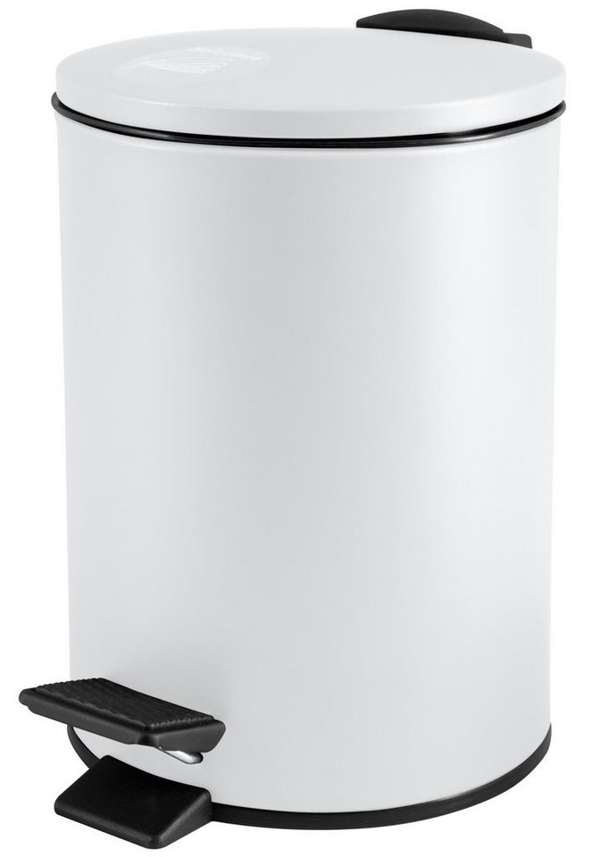 spirella Kosmetikeimer ADELAR, Treteimer mit Softclose-Absenkautomatik, herausnehmbarem Inneneimer, Anti-Fingerprint-Beschichtung, matt Finish, 3L, weiß