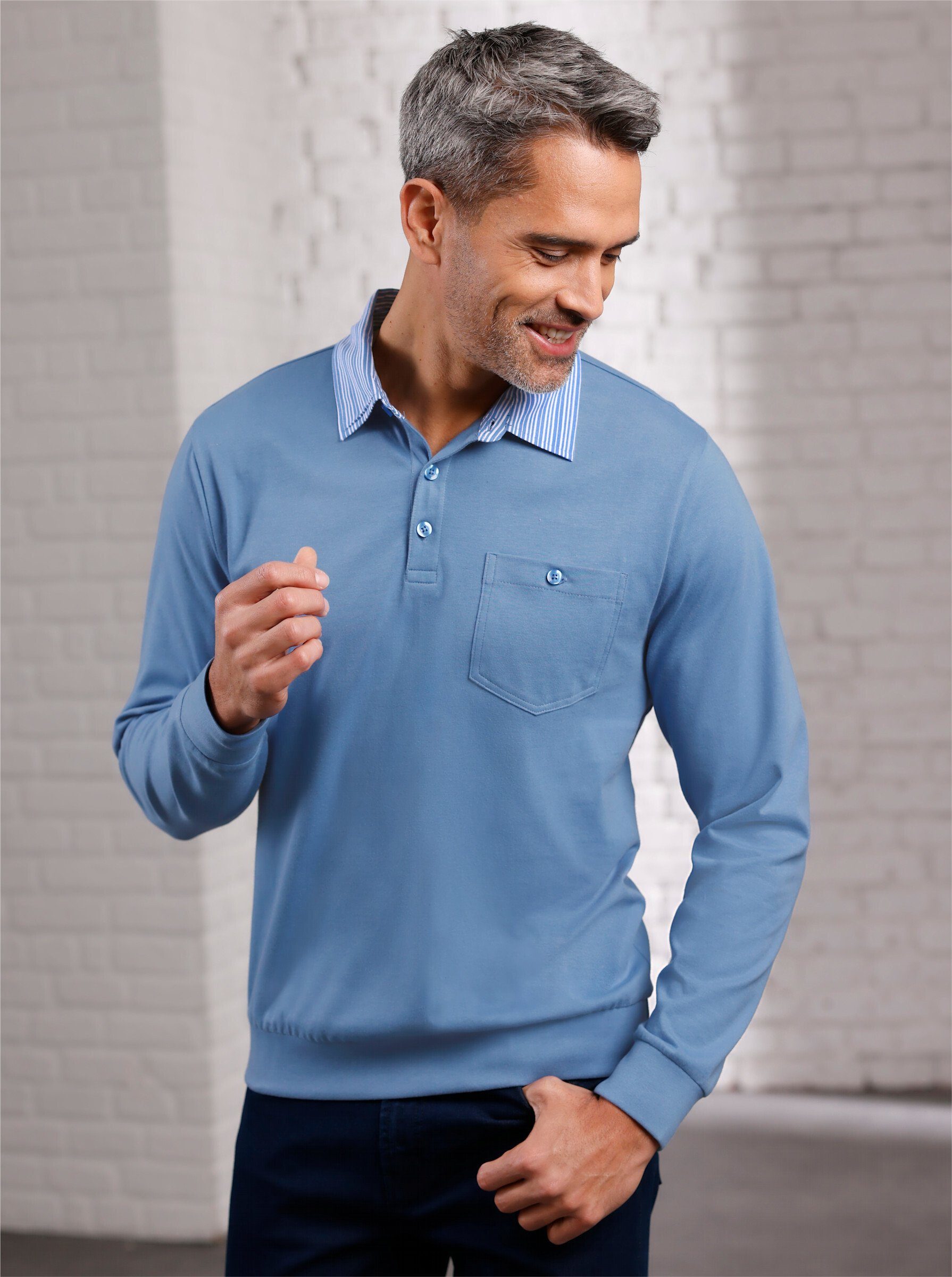 Sieh an! T-Shirt Langarm-Poloshirt Langarm