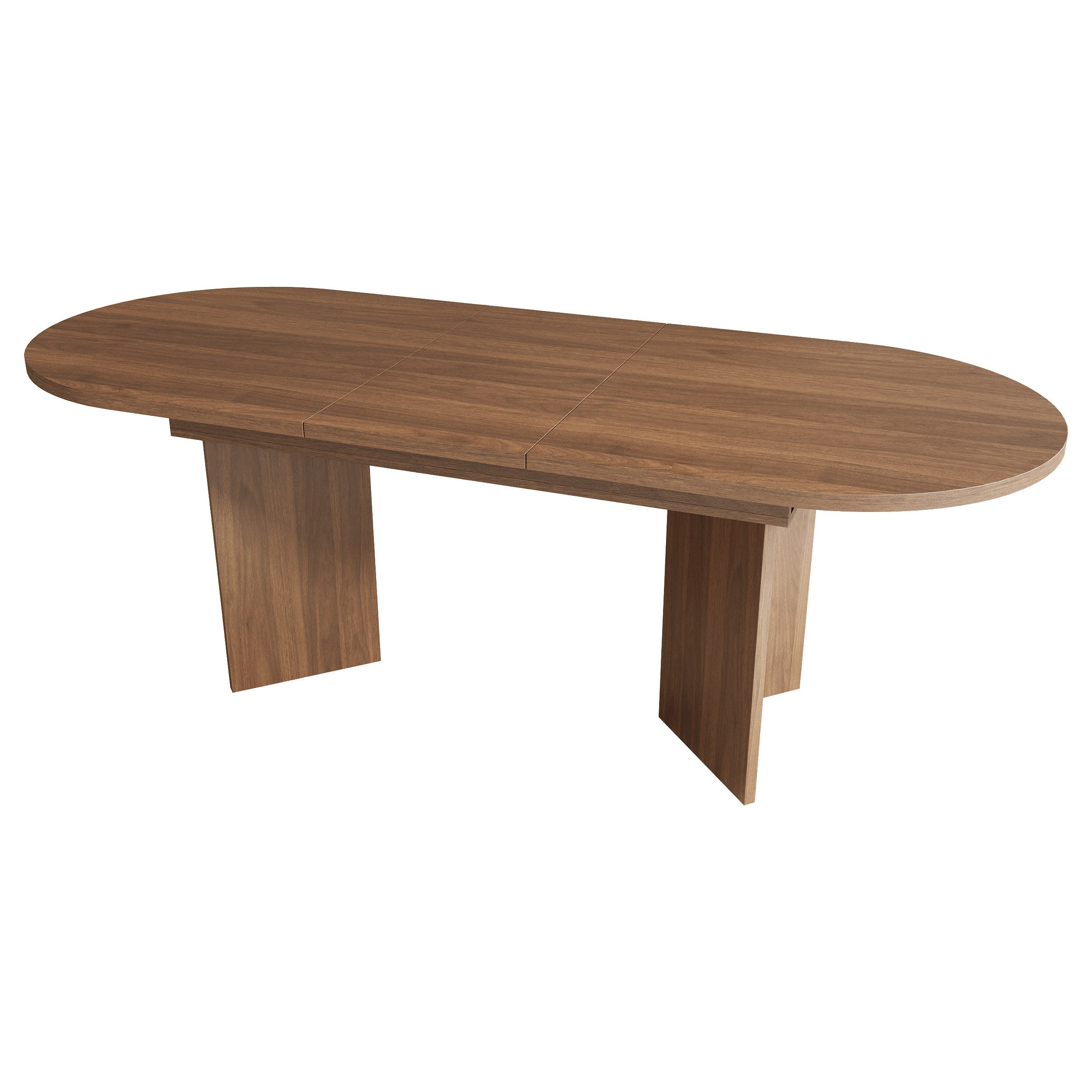 HAUSS SPOLE Esstisch aus MDF,Küchentisch Wohnzimmertisch mit abgerundeten Ecken,Nussbaum (Packung, 1-St., verdickte Tischplatte, im einfachen Stil), geeignet für 4–6 Personen, Esstisch mit abgerundeten Ecken