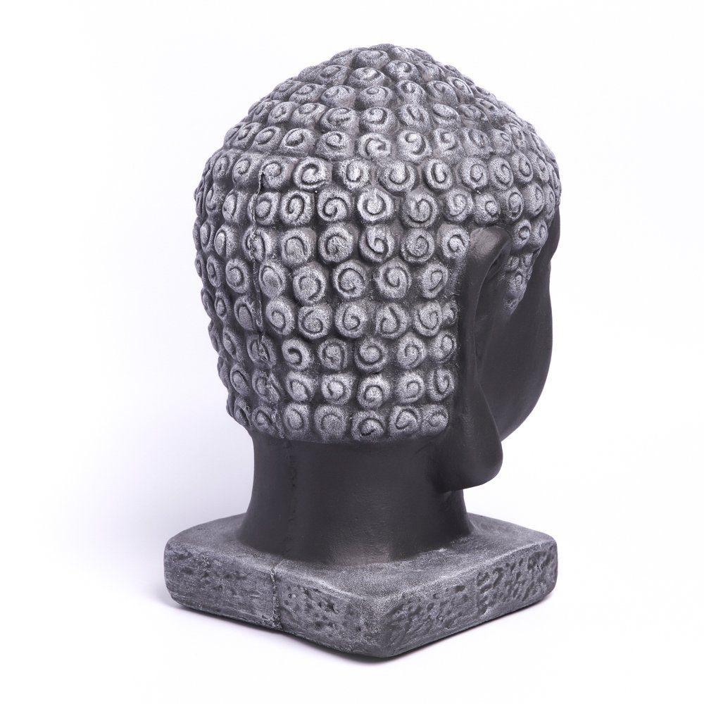 aus Garten, Buddhakopf Statue Kunsthandwerk Büste Made schwarz Stein für Tiefes und Haus Germany winterfest, frostsicher, in Buddhafigur -