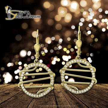 GoldDream Paar Ohrhänger GoldDream 333er Gold weiß Style Zirkonia (Ohrhänger), Damen Ohrhänger Style aus 333 Gelbgold - 8 Karat, Farbe: gold, weiß
