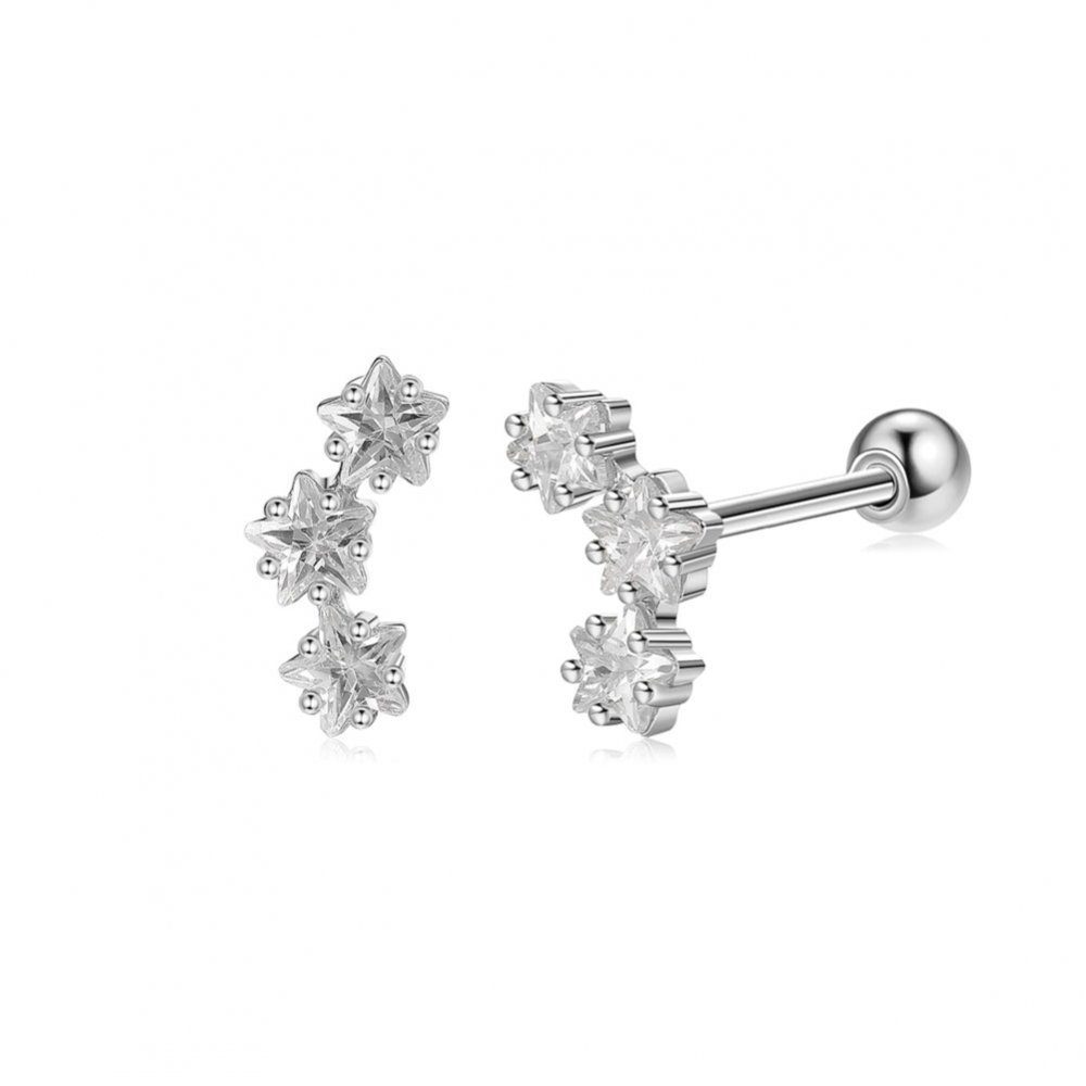 Invanter Paar Ohrhänger 925 Sterling Silber minimalistische sternförmige Ohrringe, Weihnachtsgeschenke für Frauen , inkl Geschenkbox