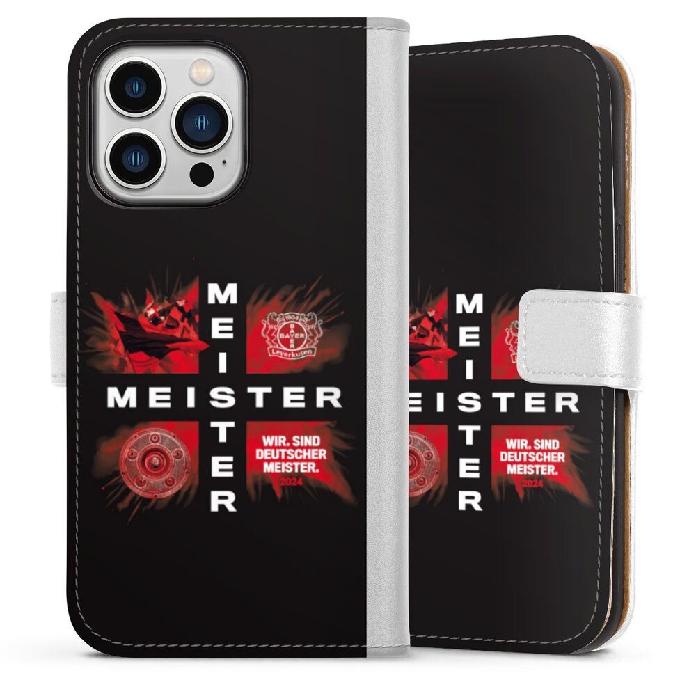 DeinDesign Handyhülle Bayer 04 Leverkusen Meister Offizielles Lizenzprodukt, Apple iPhone 13 Pro Hülle Handy Flip Case Wallet Cover