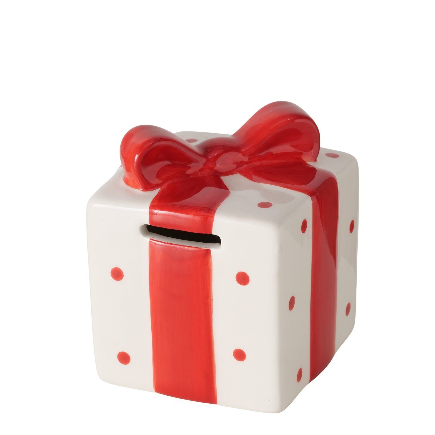 MF Spardose Spardose Gift Keramik Geschenkbox Rot Weiß Handbemalt, (1-tlg)