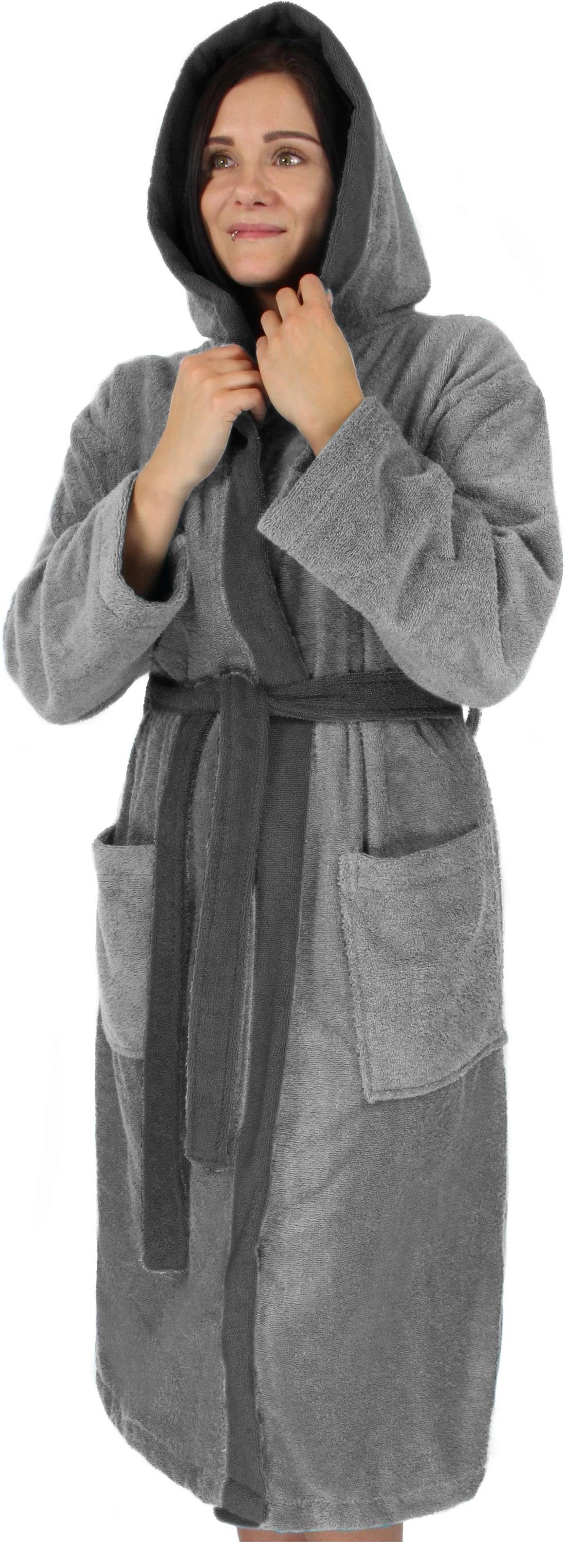 normani Damenbademantel, 122, Baumwolle, Kapuze, Bindegürtel, Saunamantel aus 100 % Baumwolle für Damen und Herren