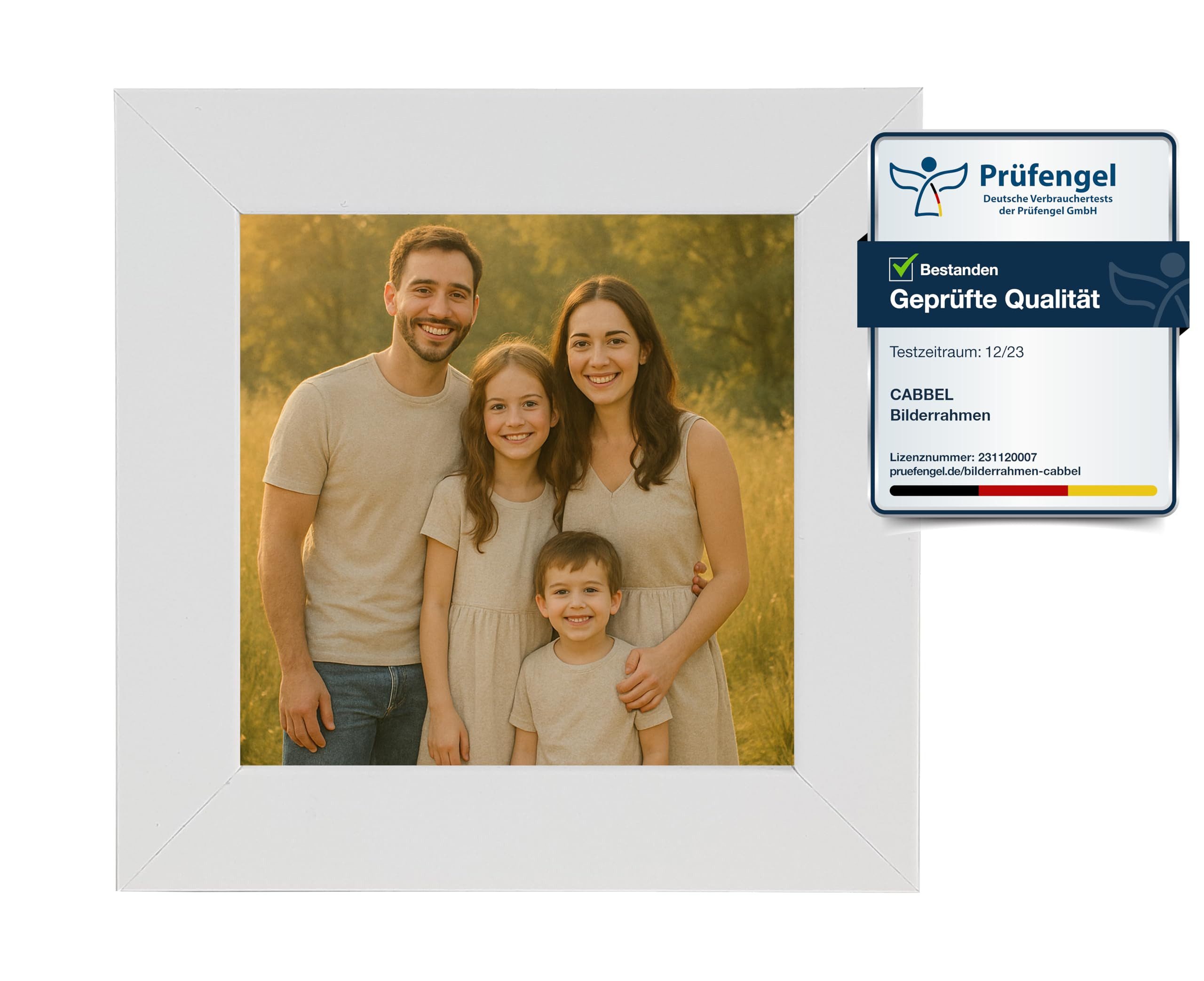 CABBEL Bilderrahmen MDF Holzrahmen Fotorahmen modern Collagen Foto Poster Galerie Wanddeko, für 1 Bilder (1 St), 10x10 cm Wei§ Wohnzimmer elegant Schmal Fotogalerie Schlafzimmer