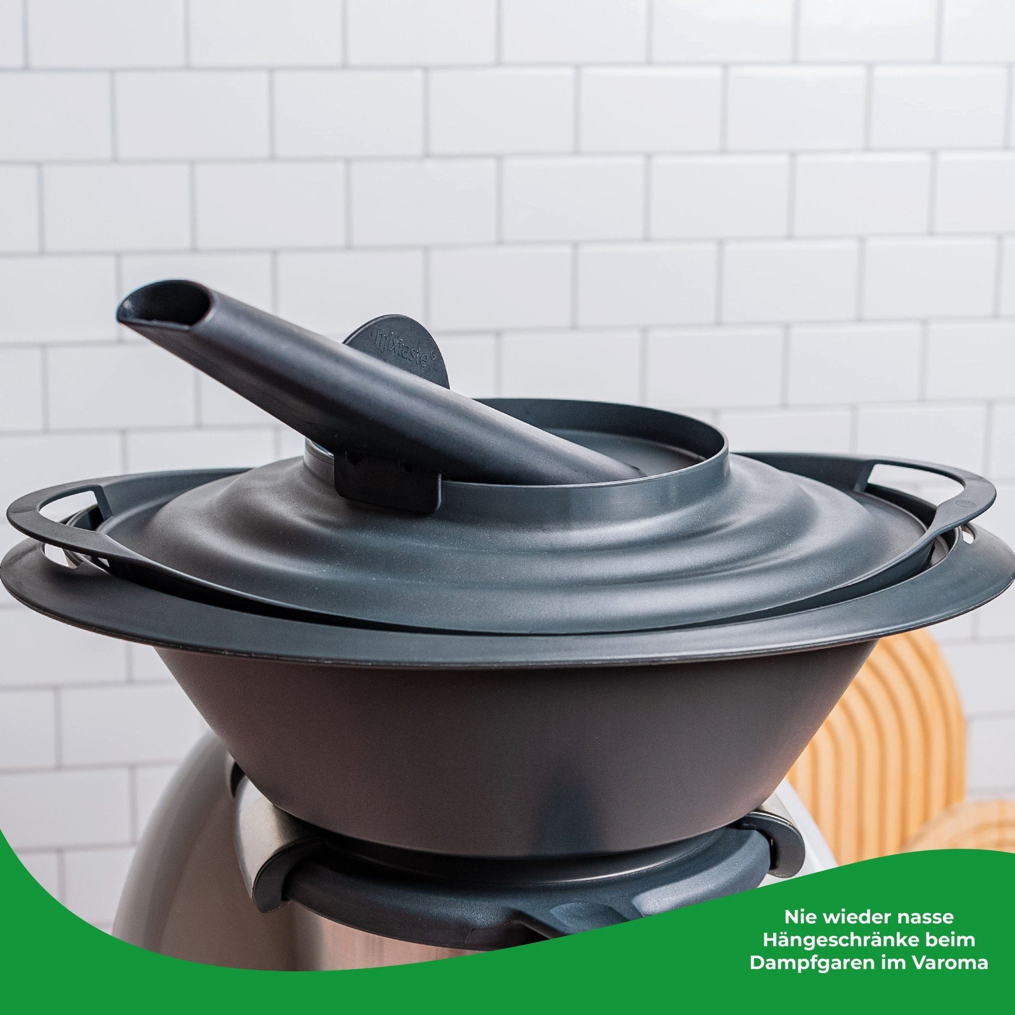 Wundermix Dampfgaraufsatz OmniSteam® für Thermomix, Zubehör für TM6, TM5, TM31, Varoma-Deckel für Dampfumleiter - MADE IN GERMANY