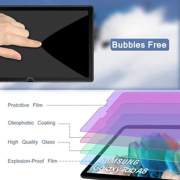 Mutoy Schutzfolie Panzerglas für Samsung Galaxy Tab A8 10,5 Zoll, (9H Härte Gehärtetes Glas Folie mit Einfache Installation, Kratzfest,Displayschutz Schutzfolie Kompatibel mit Samsung Tab A8 (SM-X200/205) 2022/2021 (2 Stück)