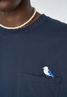 Cleptomanicx T-Shirt Embro Gull Pocket mit lockerem Schnitt