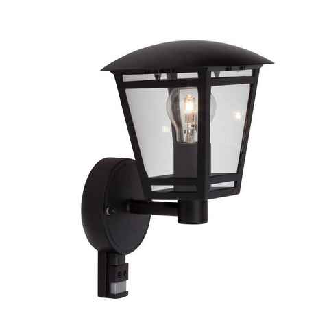 Brilliant LED Außen-Wandleuchte Riley, Bewegungsmelder, Lampe Riley Außenwandleuchte stehend Bewegungsmelder schwarz 1x A60