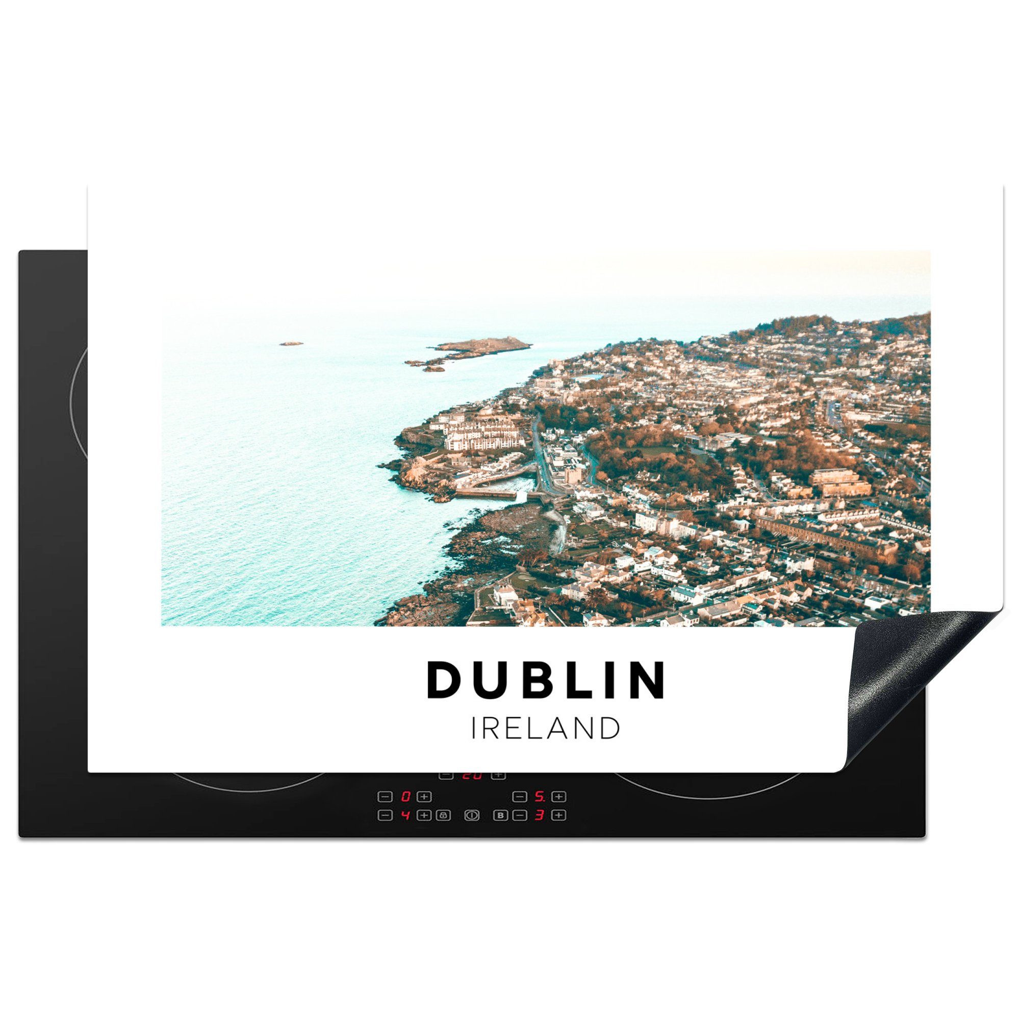 MuchoWow Herdblende-/Abdeckplatte Dublin - (1 tlg), die küche, für Vinyl, Ceranfeldabdeckung cm, Schutz 81x52 - Induktionskochfeld Irland Architektur