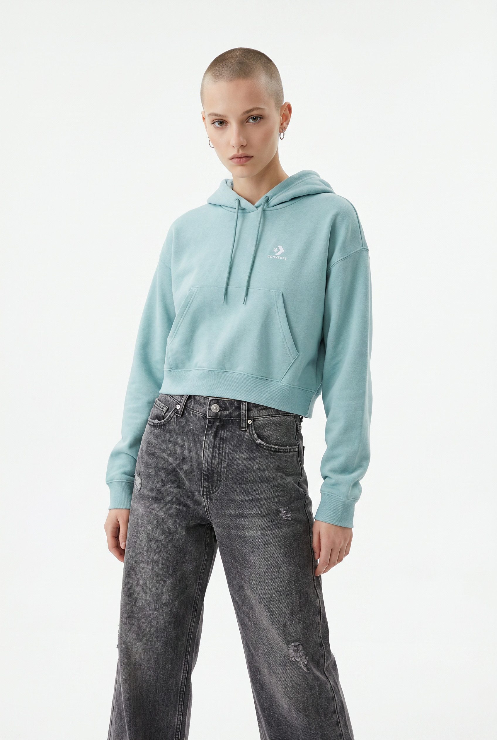 Converse Kapuzensweatshirt WOMEN'S CONVERSE CHUCK TAYLOR BOXY HOODIE mit Kordelzug, hoch geschlossener Ausschnitt, weite Ärmel