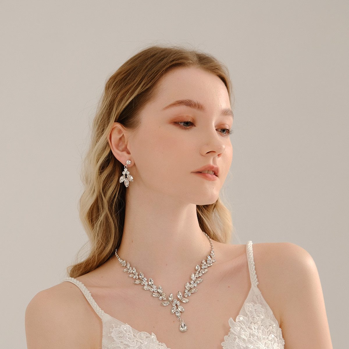 The Beauty House Ohrring und Ketten Set Brautschmuck Hochzeit Schmuck für W günstig online kaufen