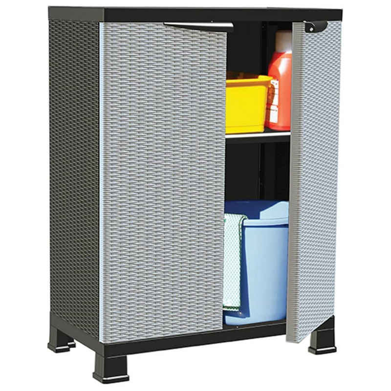 vidaXL Fächerschrank Kunststoffschrank 68x39x92 cm Rattan-Design (1-St)