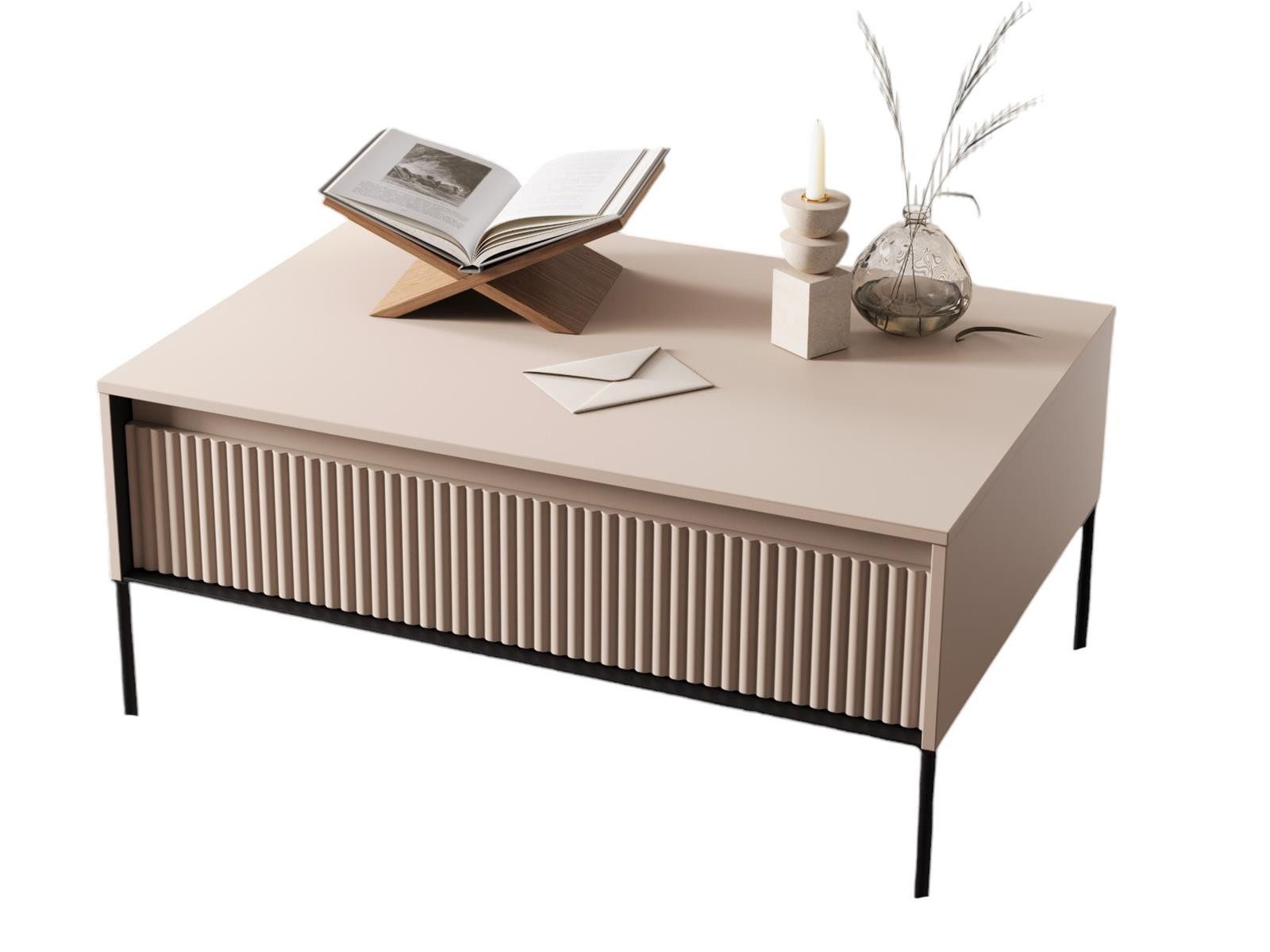 Compleo Couchtisch FLORE mit 1 Schubladen, Modern Kaffeetisch für Wohnzimme günstig online kaufen