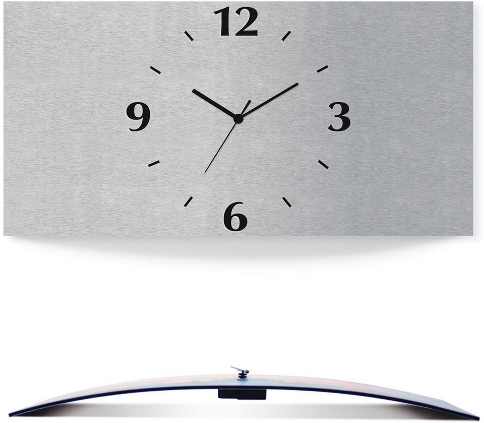 Artland Wanduhr »Silbernes Design« (3D Optik gebogen, silber-metallic