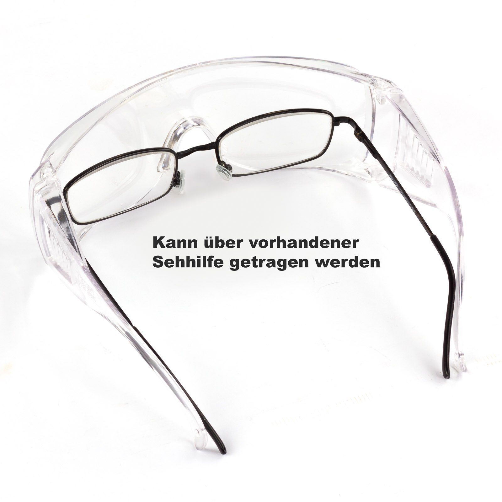 Überbrille Schutzbrille Arbeitsbrille für kratzfest, Arbeitsschutzbrille schlagfest, RODOPI (1St), FSH Brillenträger, Spritzschutz