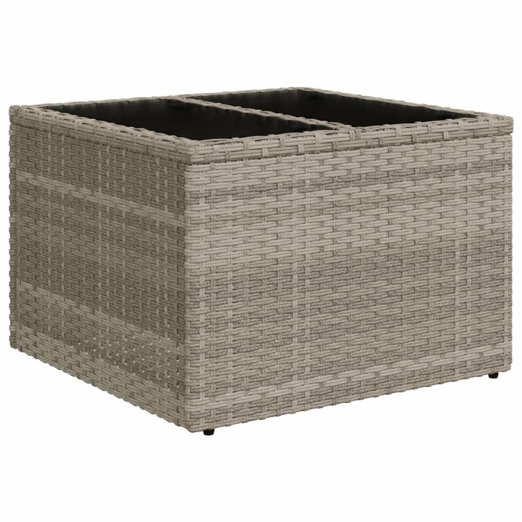 vidaXL Gartentisch Gartentisch mit Glasplatte Hellgrau günstig online kaufen