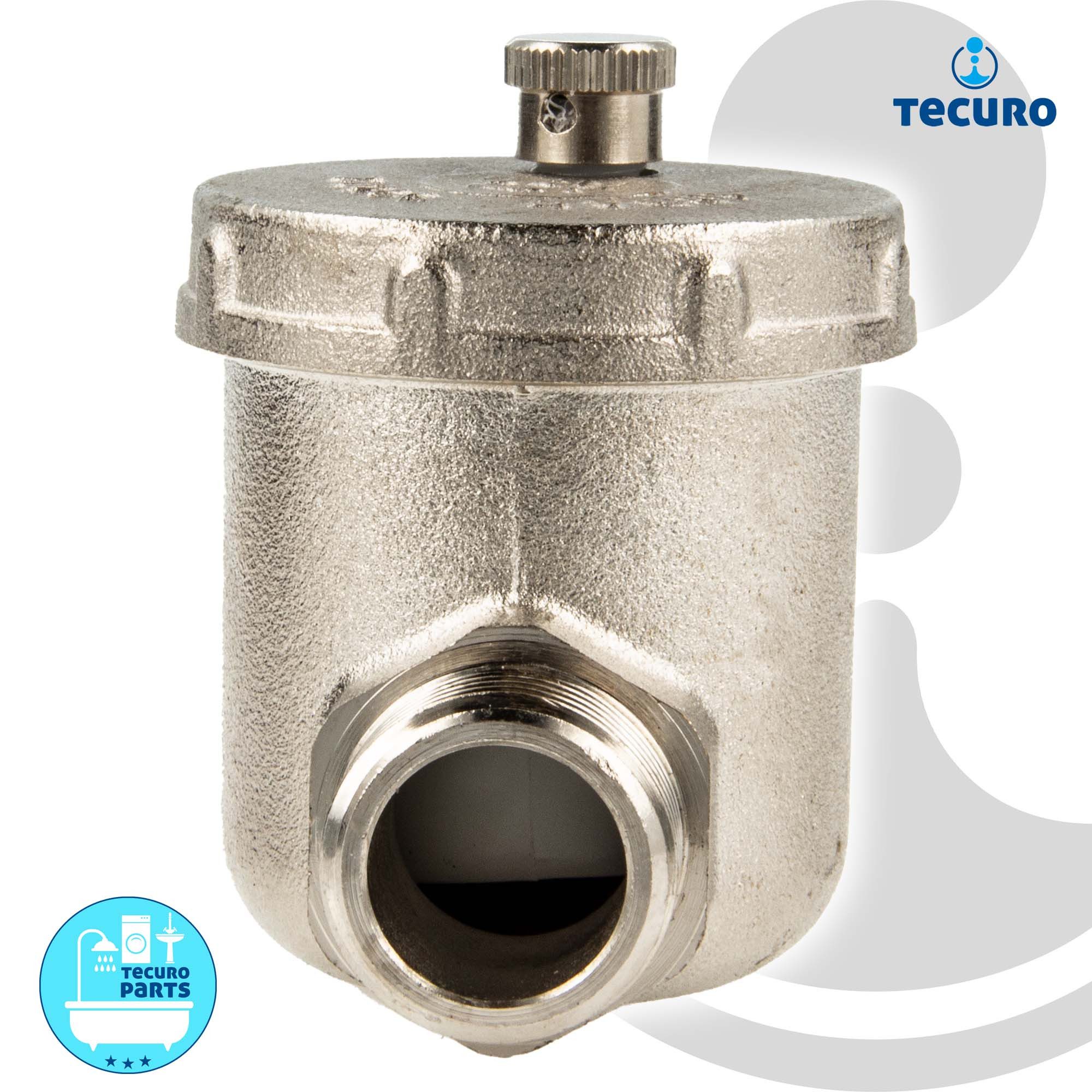 tecuro Heizkörper Schnellentlüfter mit Winkelanschluss - 1/2 Zoll, verchromt