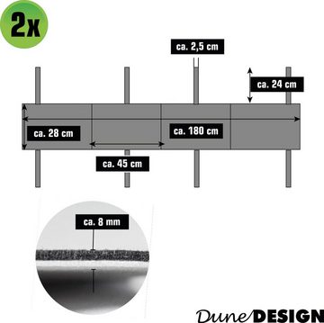 DuneDesign Bankauflage 2 Bierbank Polster Filz 180x28 Set Auflagen Bierzeltgarnitur, (2 St), Bierbankauflagen und -Garnitur