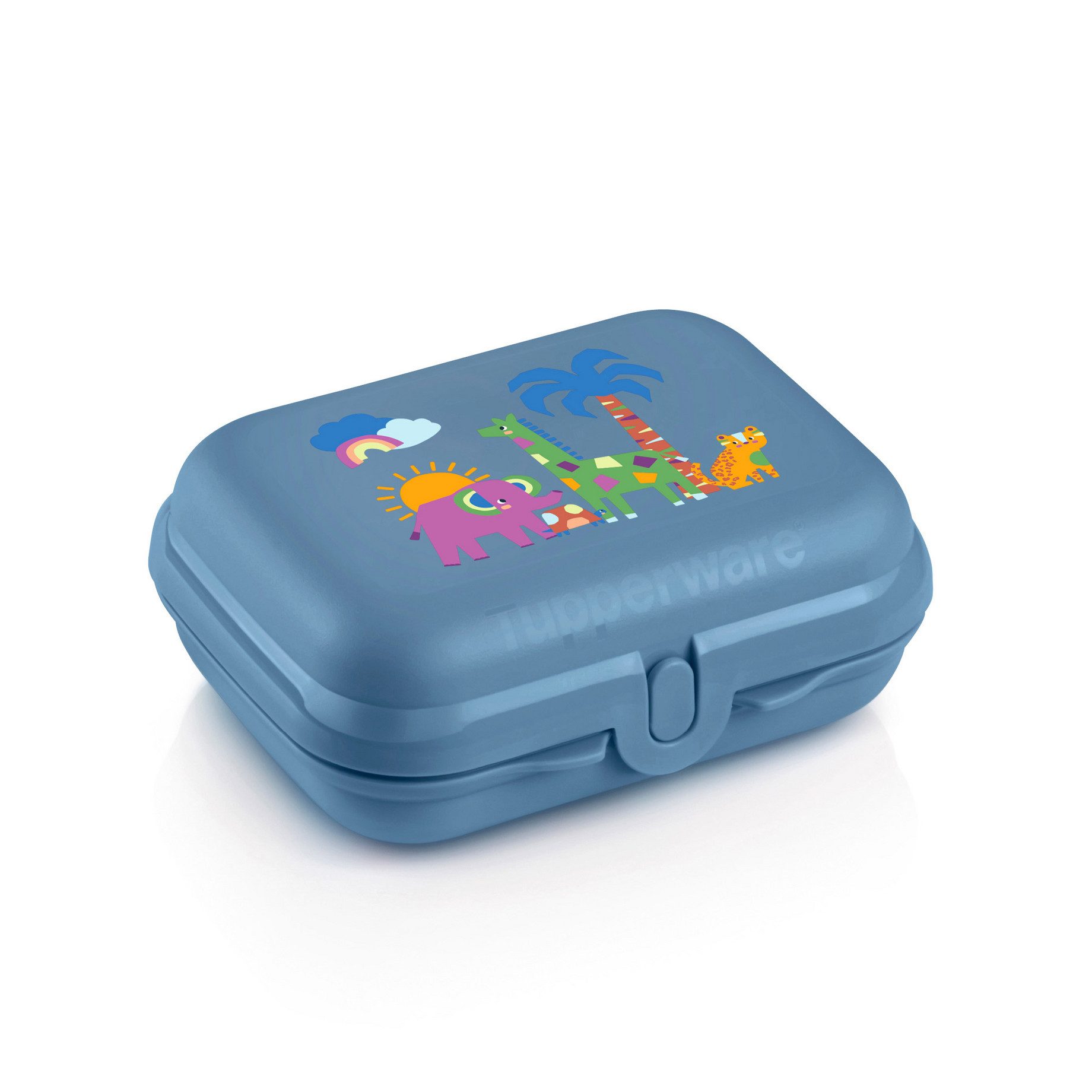 Vorratsdose Tupperware kleine Snackbox Safari für Kinder blau
