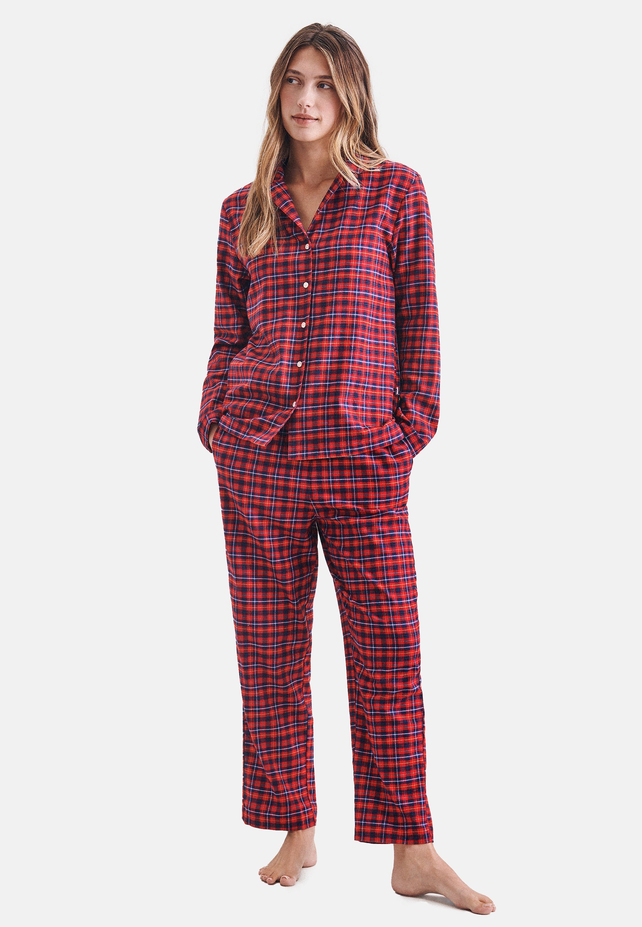 seidensticker Pyjama »X-Mas Classic« (Set, 2 tlg) Damen Pyjama lang -  Baumwolle - Weicher und wärmender Baumwoll-Flanell, Oberteil mit  Knopfleiste und Kragen, Perfektes Weihnachtsgeschenk online kaufen | OTTO