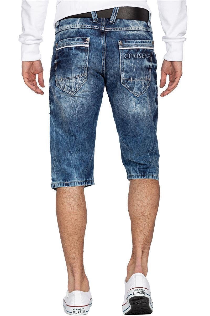 Cipo & Baxx Jeansshorts Herren Kurze Hose 20CB13-BANS mit Destroyed Effekt günstig online kaufen