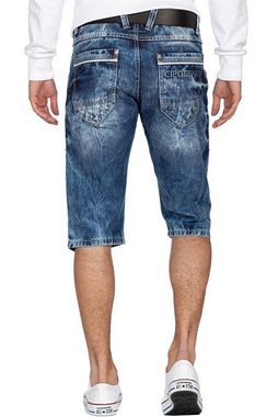 Cipo & Baxx Jeansshorts Herren Kurze Hose 20CB13-BANS mit destroyed Effekten