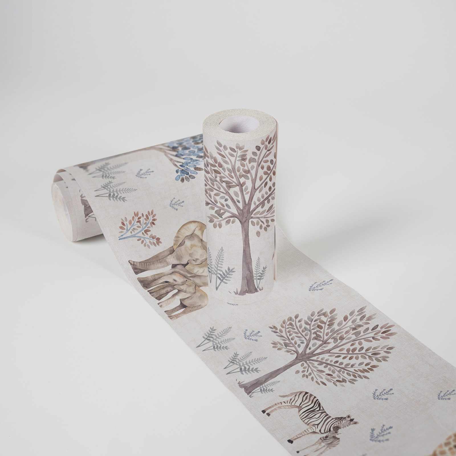 A.S. Création Bordüre Savanne Tiere Vintage Stil Creme Grau 77177-1