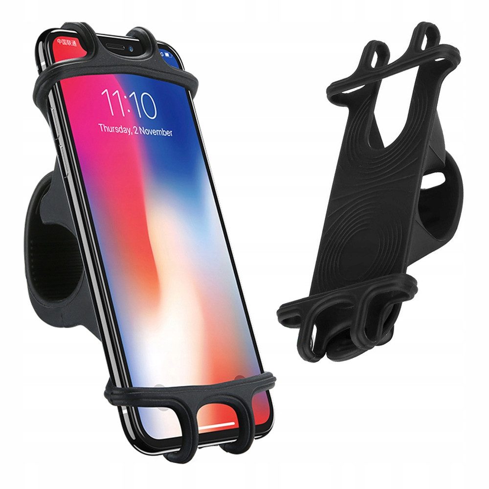 VERK GROUP Handy-Halterung Silikon Handyhalter Fahrrad Motorrad Smartphone 4–6,5 Zoll, (1-tlg., Universelle Passform, Flexible Silikonhalterung)