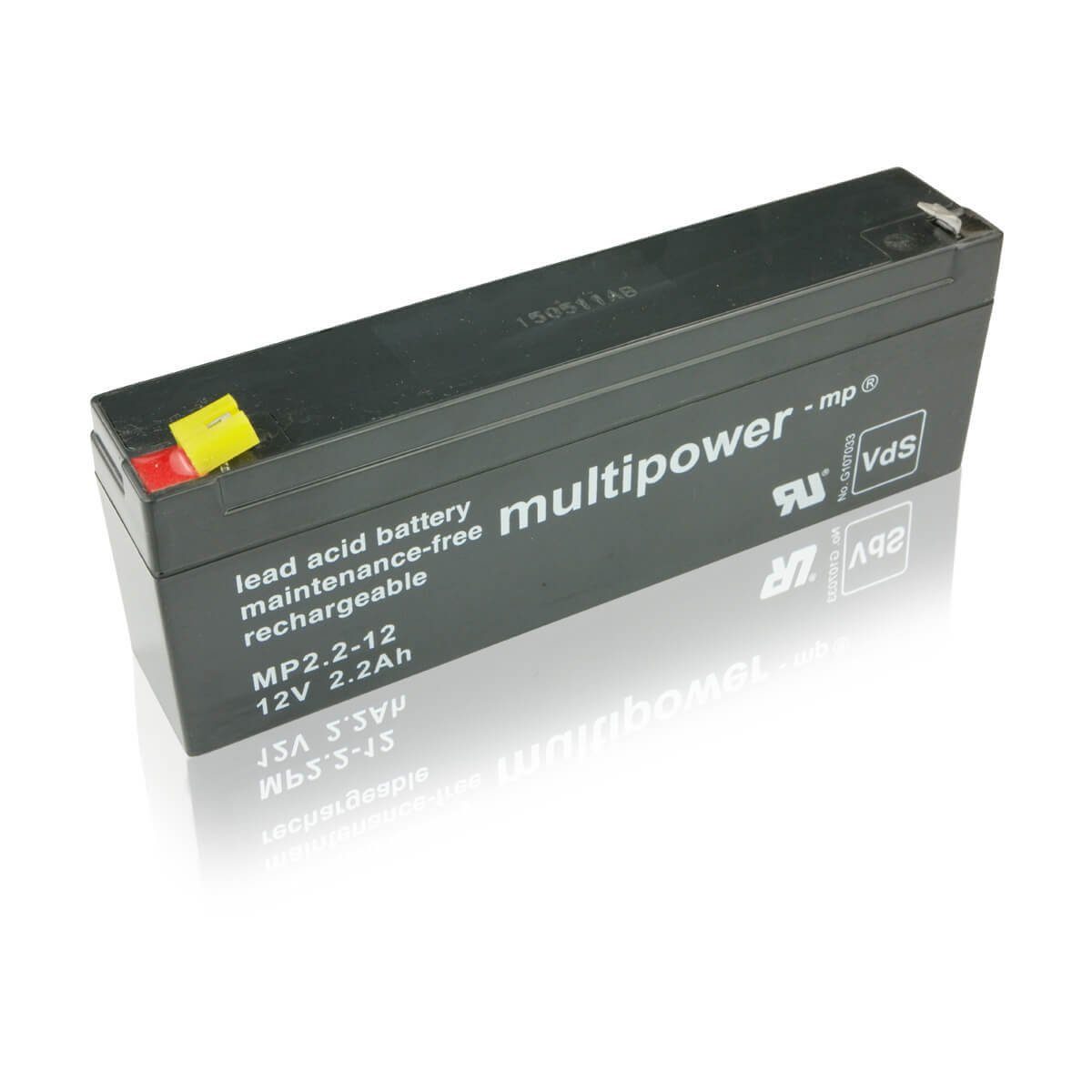 Multipower MP2.3-12 AGM Batterie 12V 2,3Ah Akku mit VdS Zulassung Batterie, (12 V)
