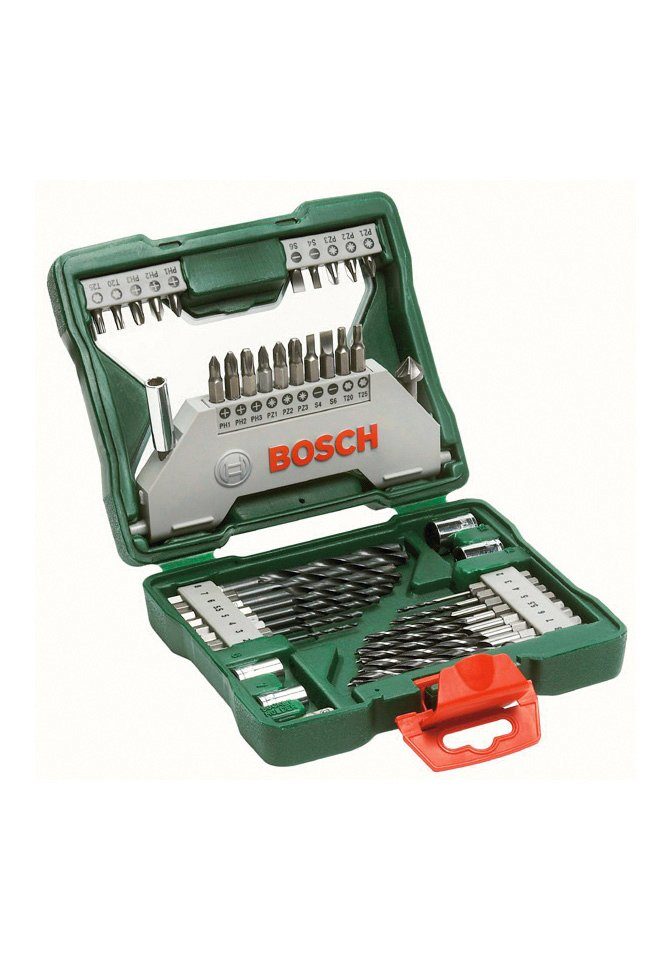Bosch Home & Garden Werkzeugset X-Line, 43-tlg., Sechskantbohrer, Im  praktischen Kunststoffkoffer mit übersichtlicher Anordnung