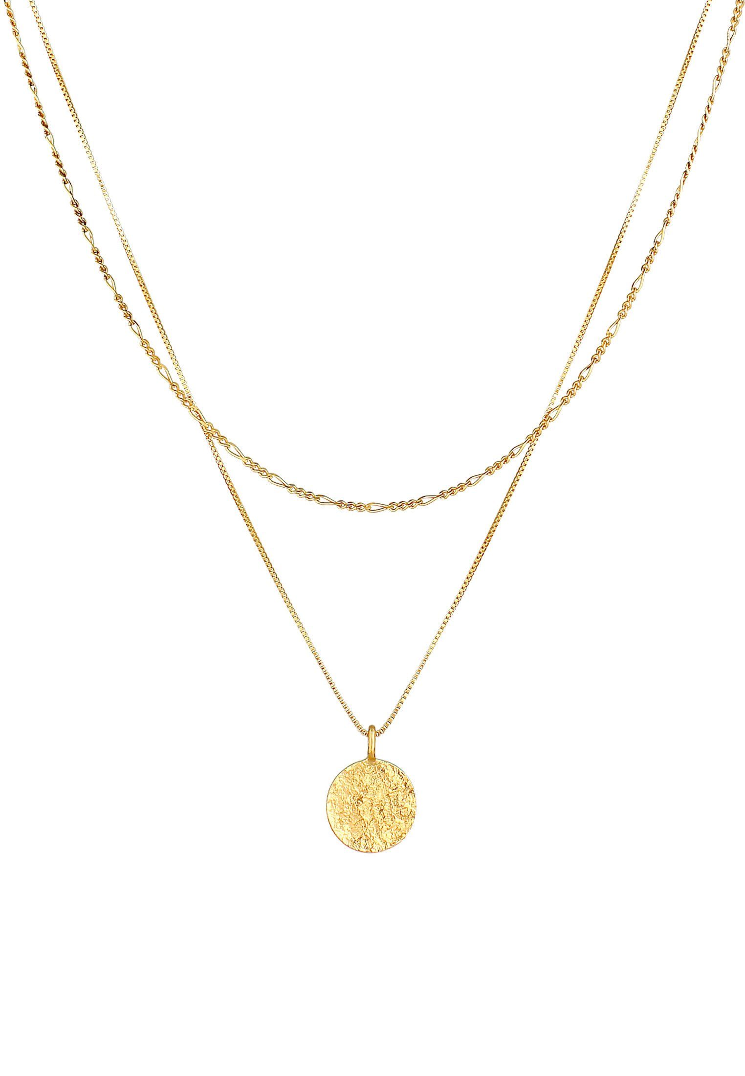 Kuzzoi Kette mit Anhänger Herren Layer Figaro Venezianer Plättchen 925 Silb günstig online kaufen