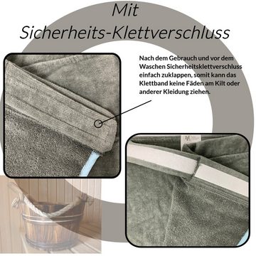HOMELEVEL Saunatuch Saunakilt Herren - Klettverschluss - Tasche - 100% Baumwolle, (1-St)