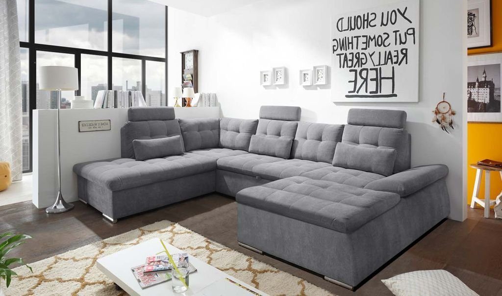 ED Ecksofa Wohnlandschaft EXCITING cm DESIGN U-Sofa Nalo Couch Dunkelgrau 324x218 Wohnlandschaft,