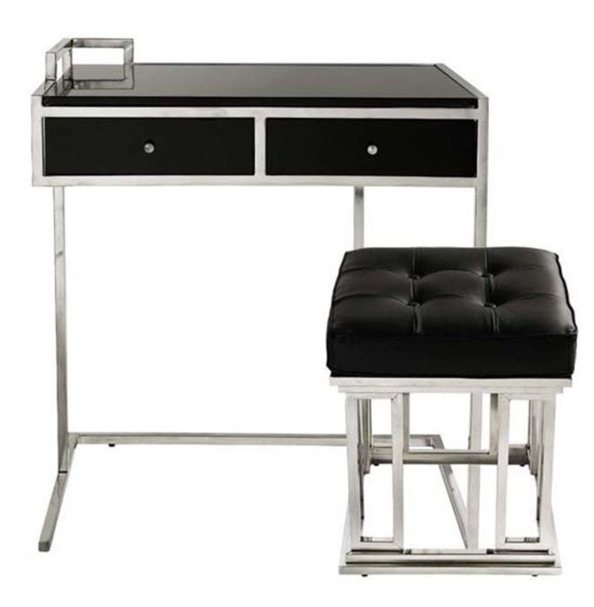 Casa Padrino Schreibtisch Luxus Schreibtisch mit Hocker - Luxus Edition