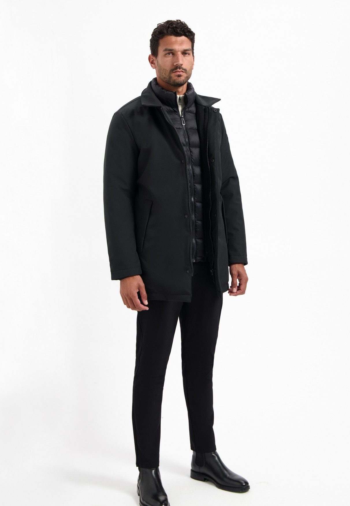 NO EXCESS Parka No Excess Langer Parka mit Stehkragen NOX Jacket