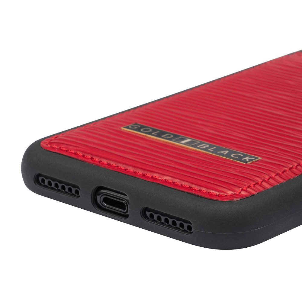 GOLDBLACK Handyhülle GOLDBLACK iPHONE 11 PRO LEDERHÜLLE UNICO-Prägung ROT