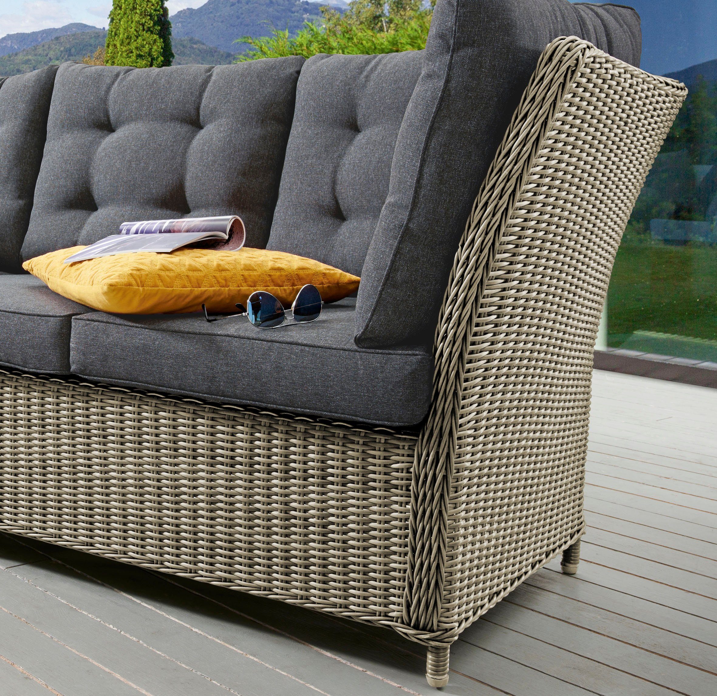 Destiny Loungesofa PALMA, Aluminium, Polyrattan, 3er günstig online kaufen