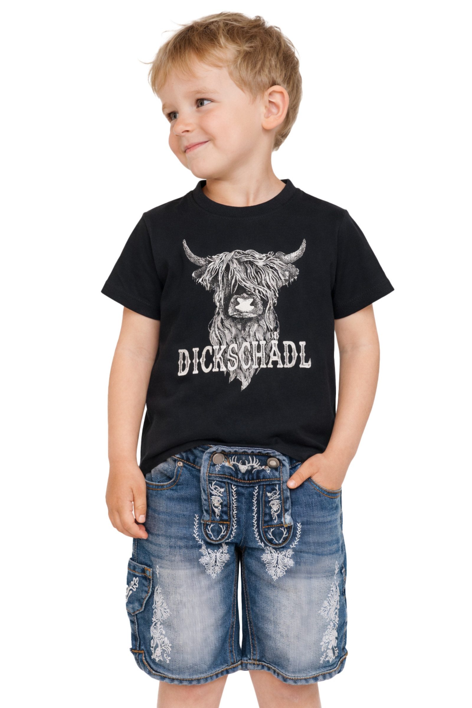 Hangowear Trachtenhemd Trachtenshirt Kind - QANI KIDS - schwarz