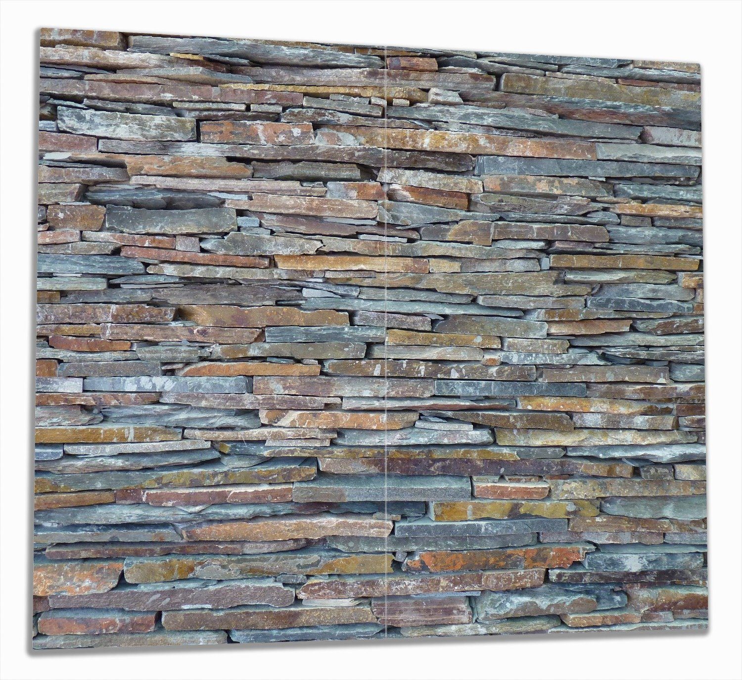 Herd-Abdeckplatte Natursteinmauer in grau braun