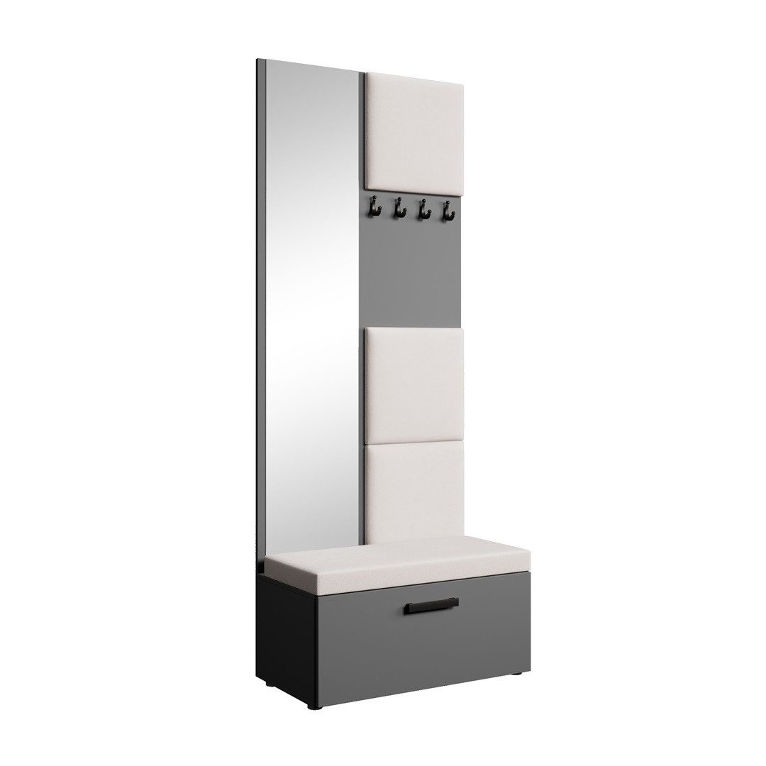Beautysofa Garderobenschrank MARGARET III mit gepolsterten günstig online kaufen