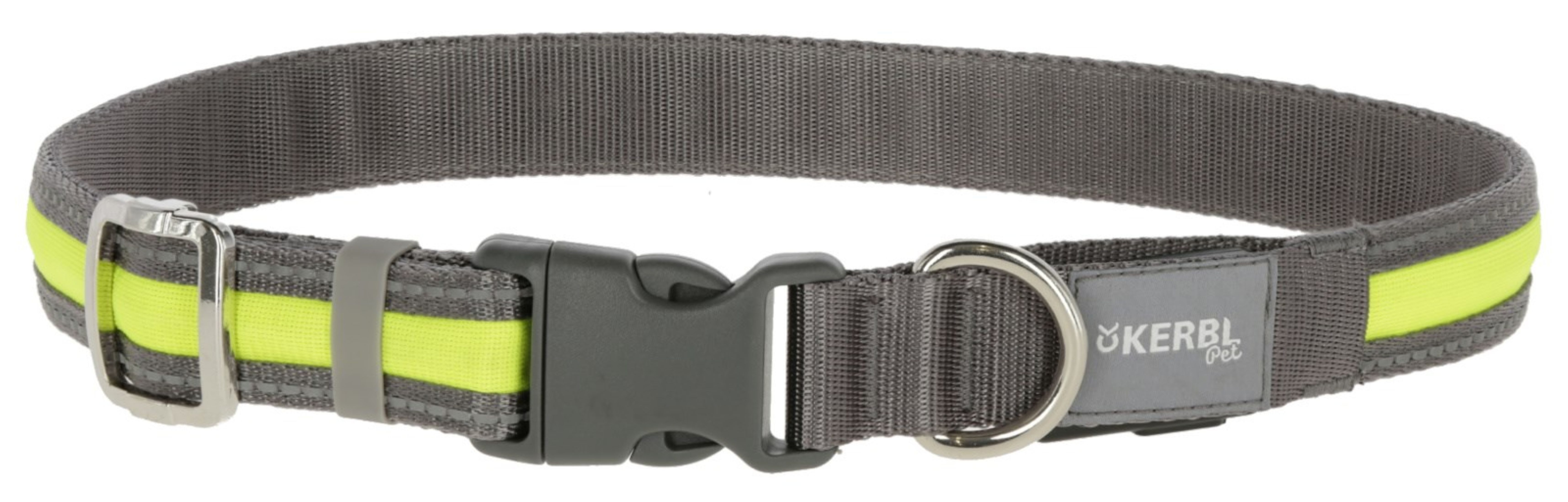 Kerbl Hunde-Halsband Kerbl Light & Reflex Leuchthalsband gelb, S/M, 80027