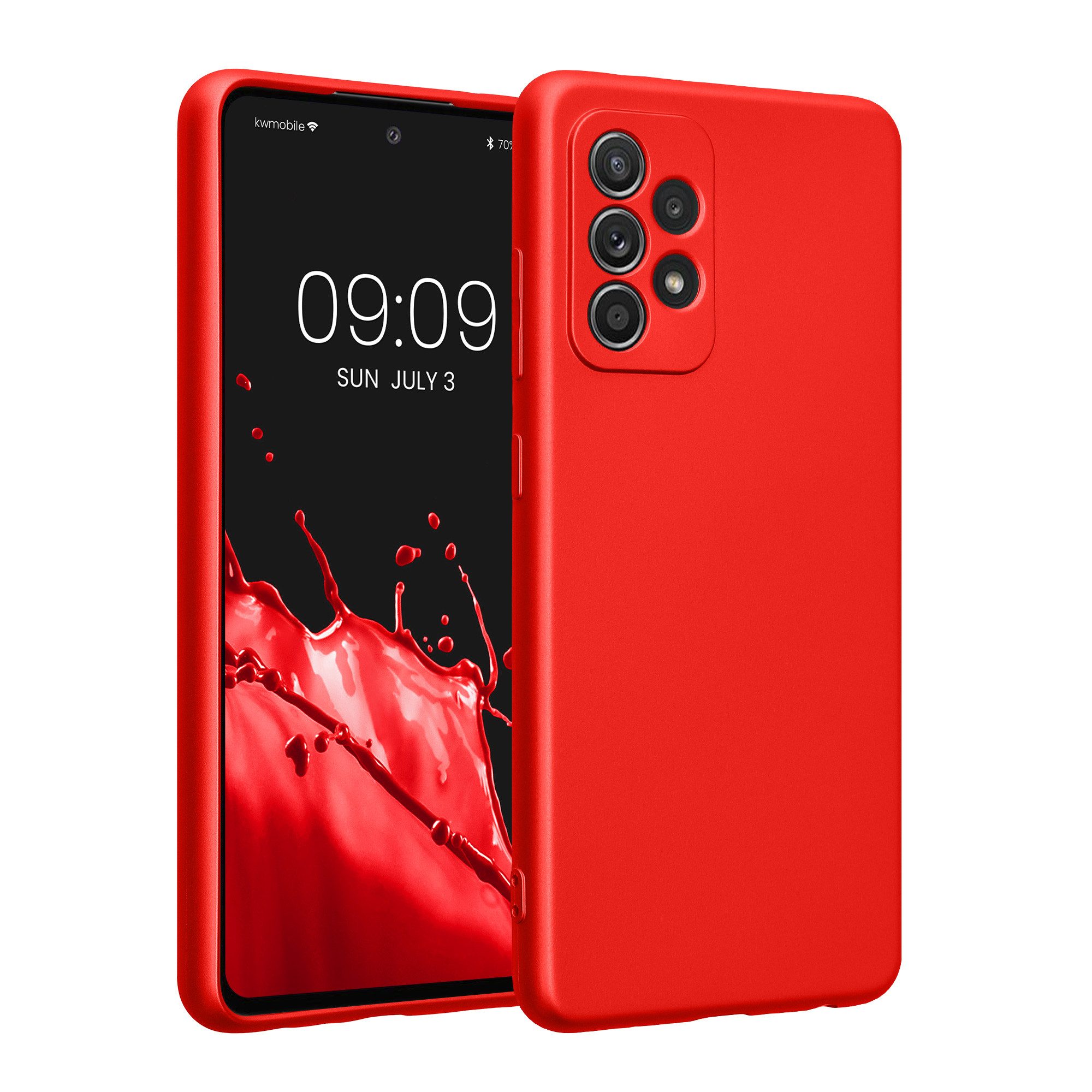 kwmobile Smartphone-Hülle Handyhülle für Samsung Galaxy A52 / A52 5G / A52s 5G Hülle, weiche Silikon Case metallisch schimmernd - Schutzhülle Cover