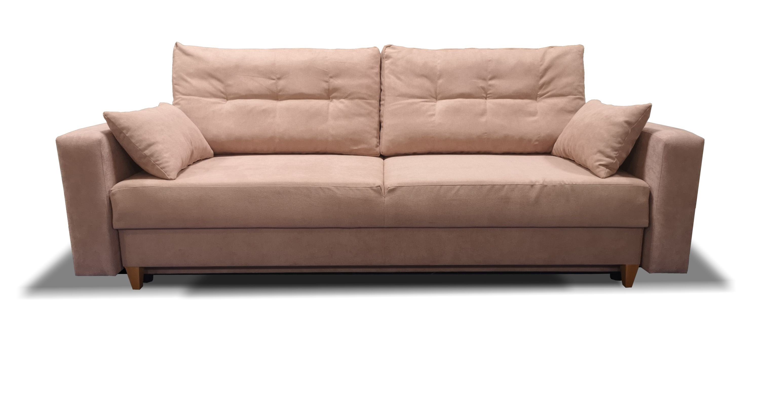 Siblo 3-Sitzer Moderne Dreisitzige Couch Gio mit Schlaffunktion - Bettzeugbehälter - Dreisitzer-Sofa Rosa