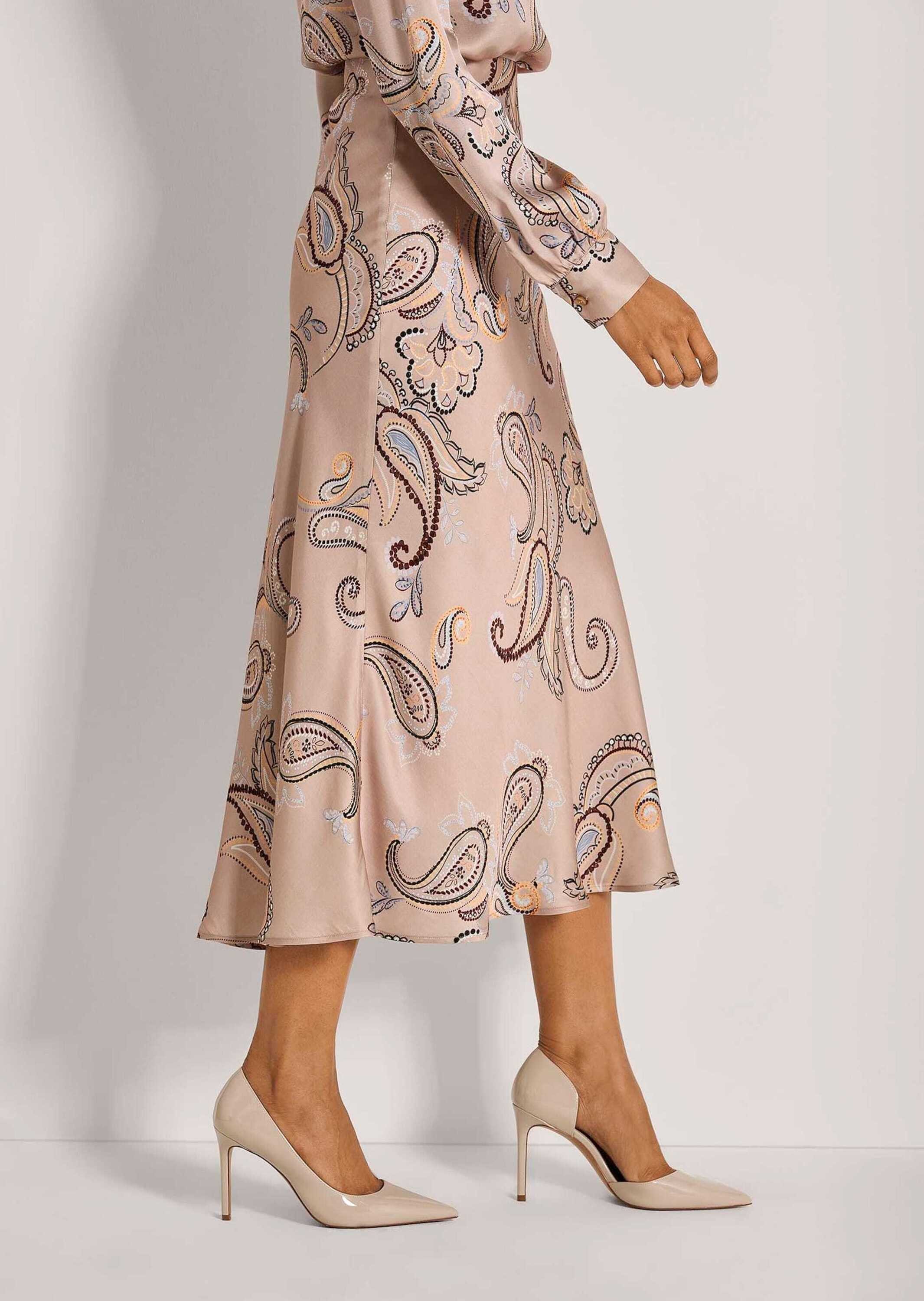 MADELEINE Maxirock Eleganter Look im Paisley-Design Midirock mit leicht ausgestelltem Saum und seitlichem Reißverschluss