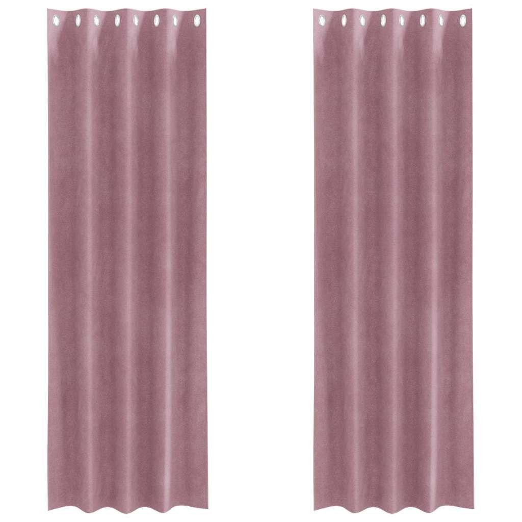 vidaXL Vorhang Verdunkelungsvorhänge 2 pcs Dunkelrosa 140 x 225 cm Samt (2 St), Samt