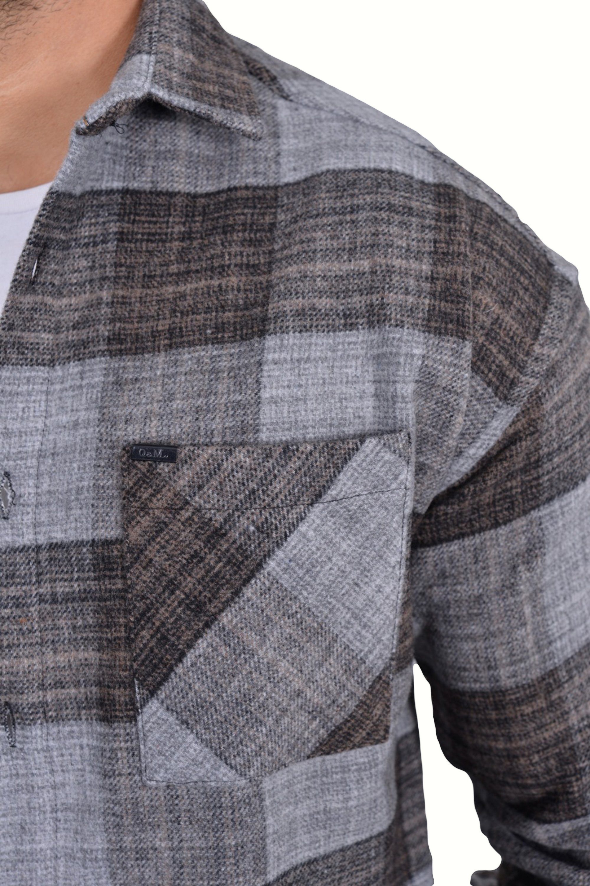 Megaman Jeans Flanellhemd Herren Holzfällerhemd Flanellhemd Kariert Freizeithemd Jacke Regular Langarm Holzfäller-Hemd